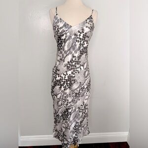 Express Satin Midi Snakeskin Dress